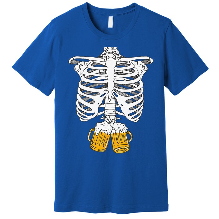 Skeleton Beer Xray Pregnancy Announcement Dad Premium T-Shirt