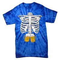 Skeleton Beer Xray Pregnancy Announcement Dad Tie-Dye T-Shirt