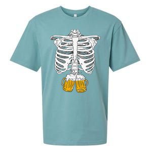 Skeleton Beer Xray Pregnancy Announcement Dad Sueded Cloud Jersey T-Shirt