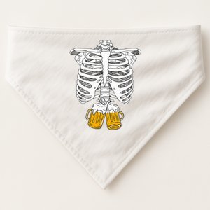 skeleton beer xray pregnancy announcement dad USA-Made Doggie Bandana