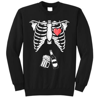 Skeleton Beer Xray Pregnancy Announcement Dad Sweatshirt