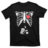 Skeleton Beer Xray Pregnancy Announcement Dad T-Shirt