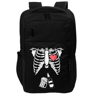 Skeleton Beer Xray Pregnancy Announcement Dad Impact Tech Backpack