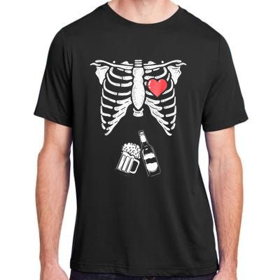 Skeleton Beer Xray Pregnancy Announcement Dad Adult ChromaSoft Performance T-Shirt