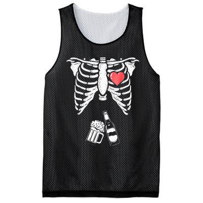 Skeleton Beer Xray Pregnancy Announcement Dad Mesh Reversible Basketball Jersey Tank