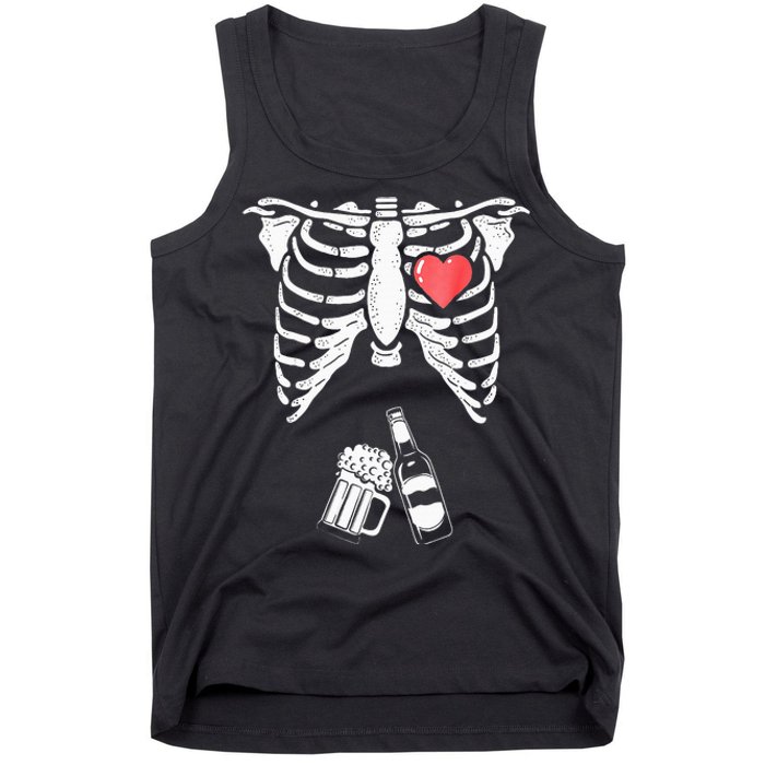 Skeleton Beer Xray Pregnancy Announcement Dad Tank Top