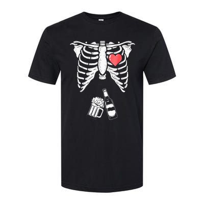 Skeleton Beer Xray Pregnancy Announcement Dad Softstyle CVC T-Shirt