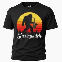 Saxsquatch Bigfoot Yeti Play On Words Cooling Performance Crew T-Shirt