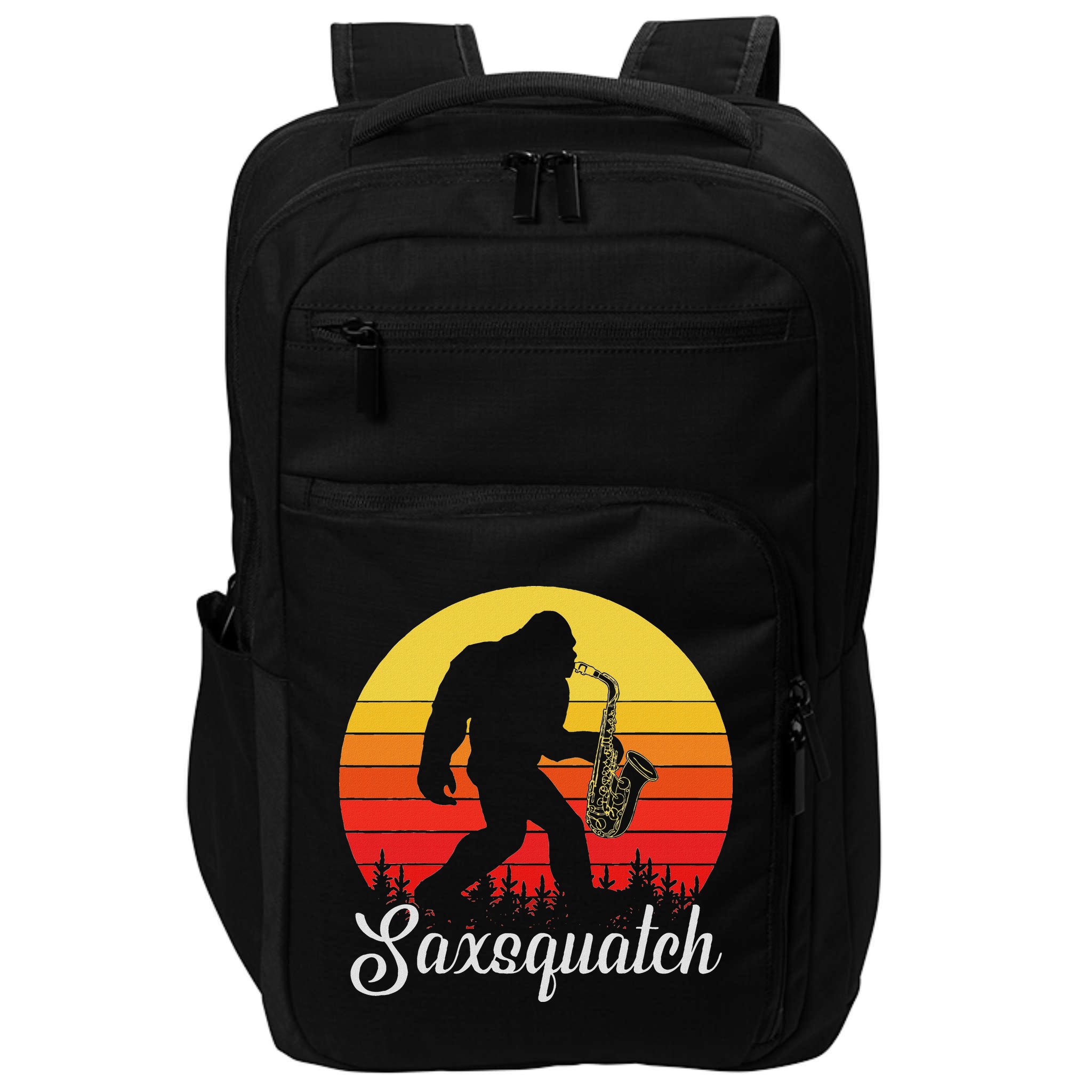 Saxsquatch Bigfoot Yeti Play On Words Impact Tech Backpack