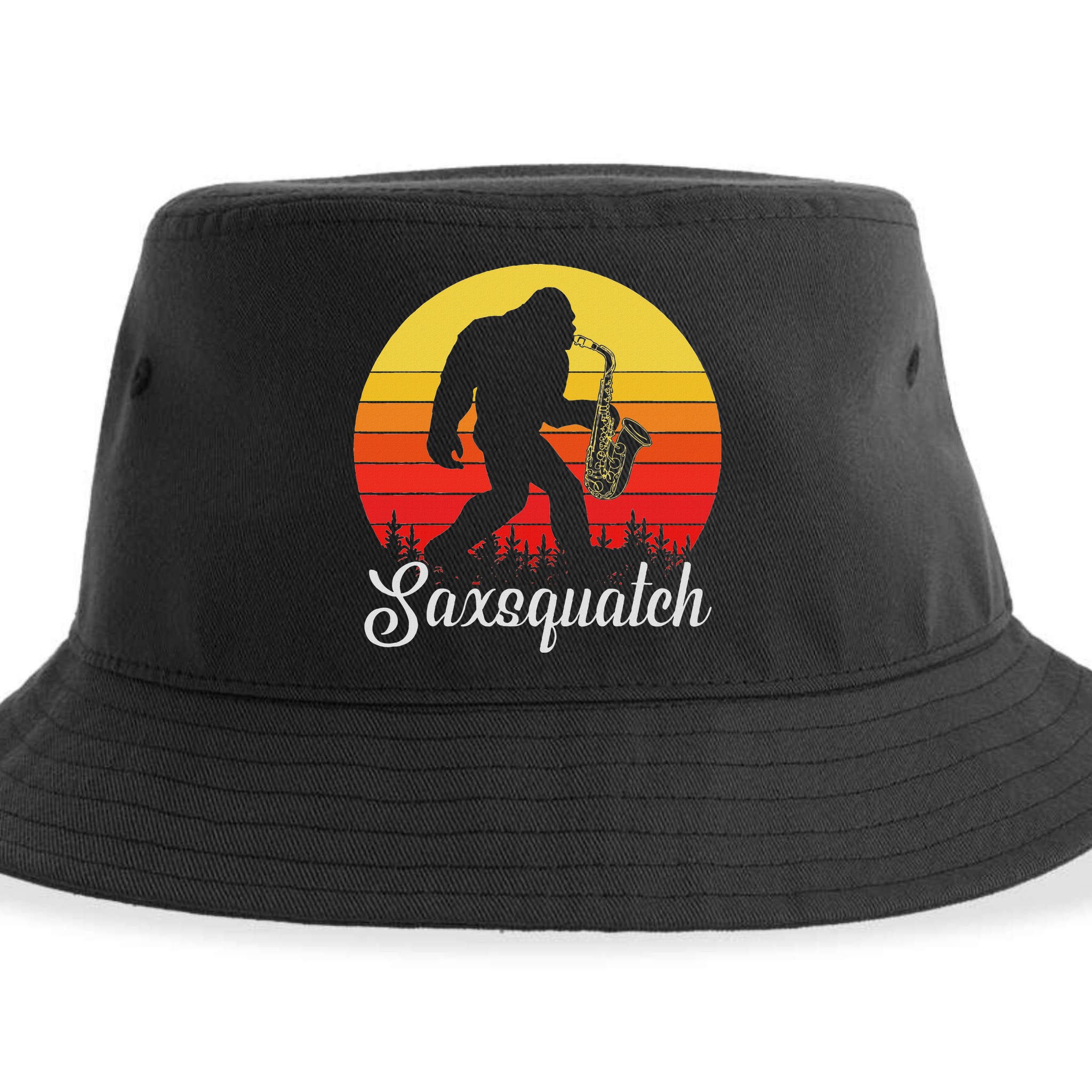 Saxsquatch Bigfoot Yeti Play On Words Sustainable Bucket Hat
