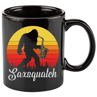 Saxsquatch Bigfoot Yeti Play On Words 11oz C Handle Ceramic Mug