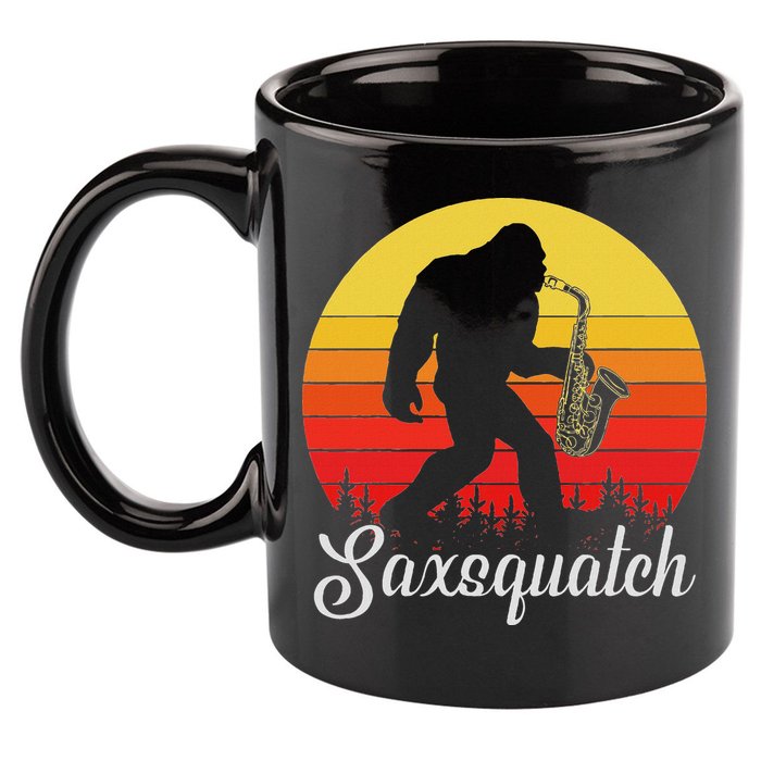Saxsquatch Bigfoot Yeti Play On Words 11oz C Handle Ceramic Mug
