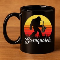 Saxsquatch Bigfoot Yeti Play On Words 11oz C Handle Ceramic Mug