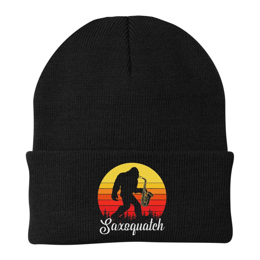 Saxsquatch Bigfoot Yeti Play On Words Beanie