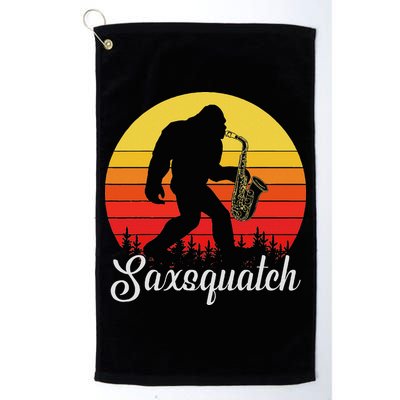 Saxsquatch Bigfoot Yeti Play On Words Golf Towel