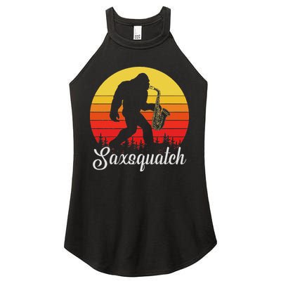Saxsquatch Bigfoot Yeti Play On Words Women's Perfect Tri Rocker Tank