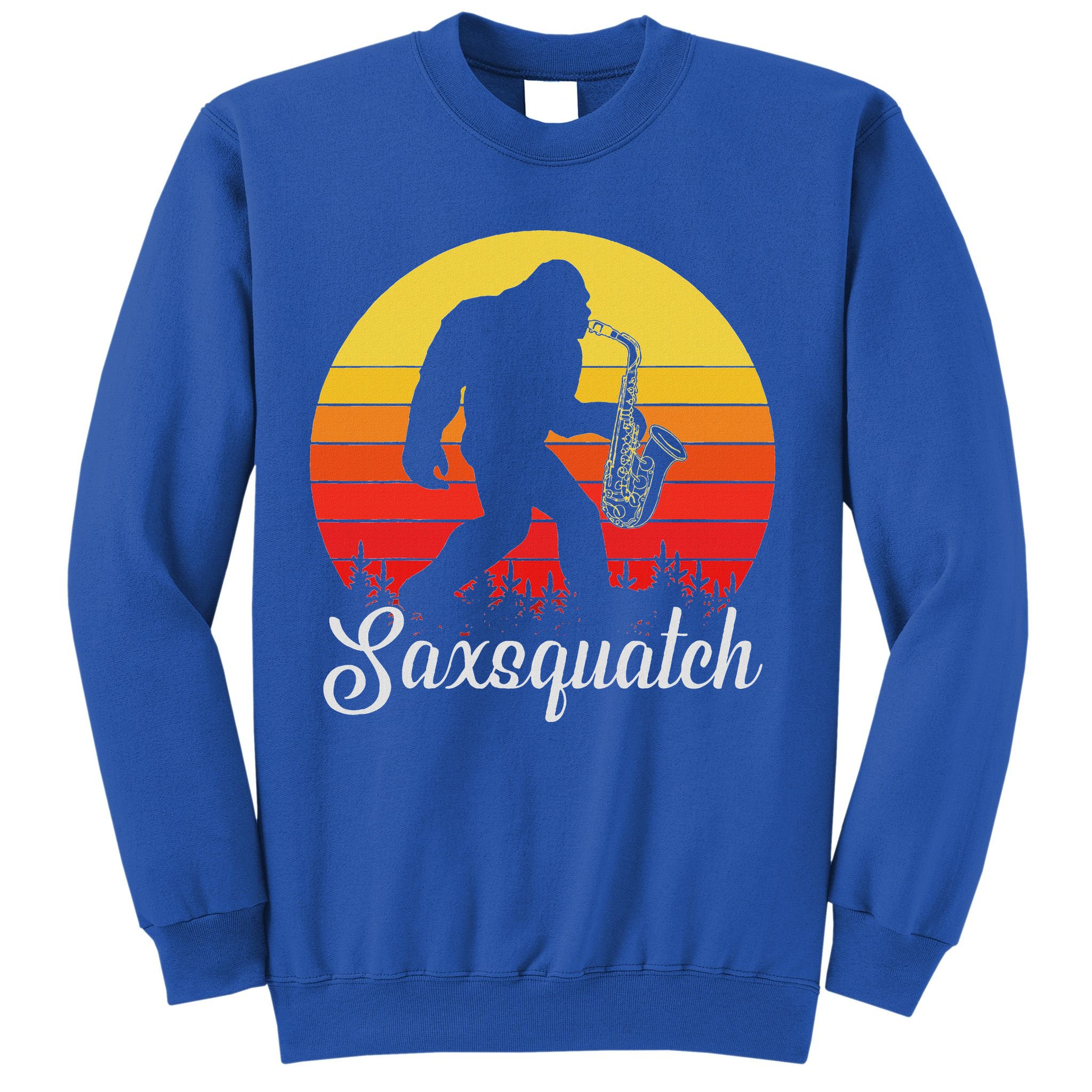 Saxsquatch Bigfoot Yeti Play On Words Sweatshirt