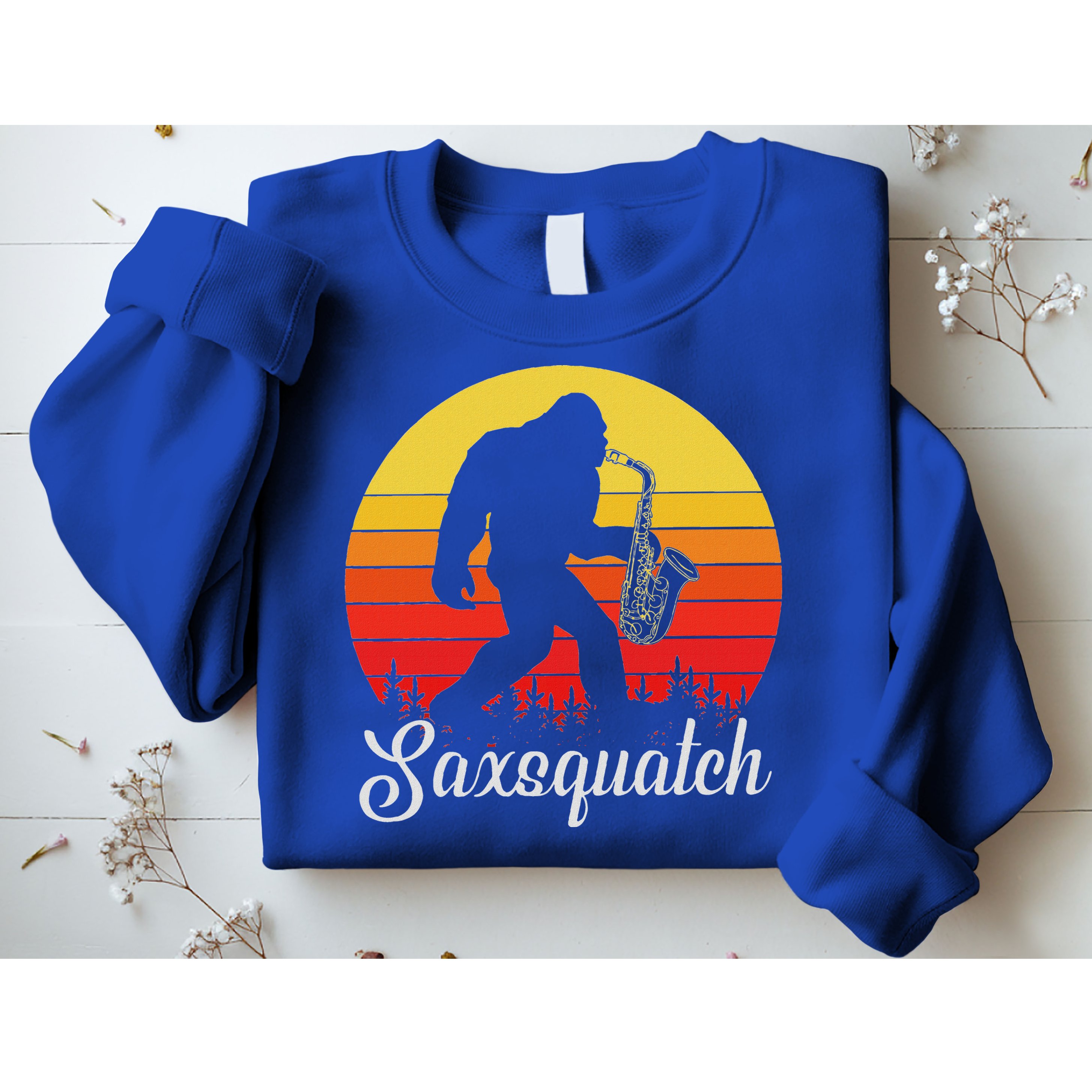 Saxsquatch Bigfoot Yeti Play On Words Sweatshirt