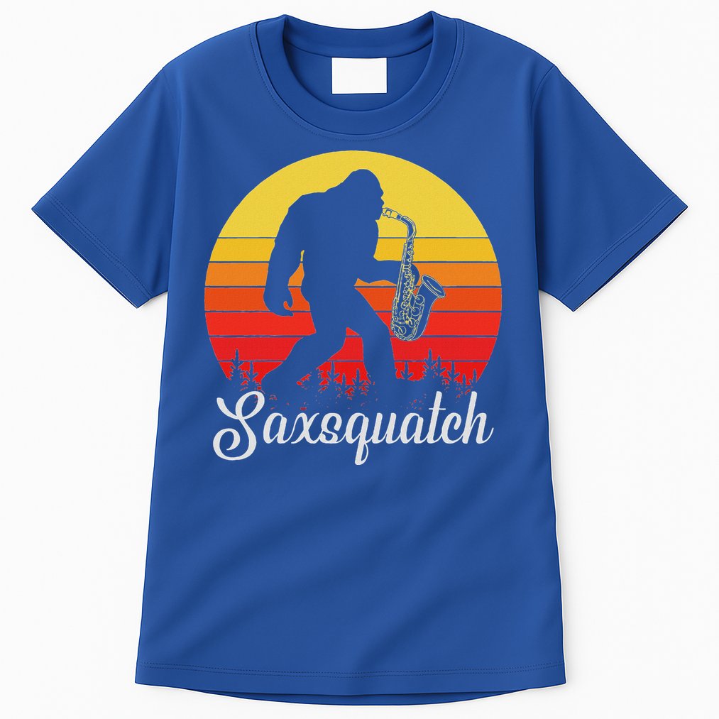 Saxsquatch Bigfoot Yeti Play On Words Tall T-Shirt
