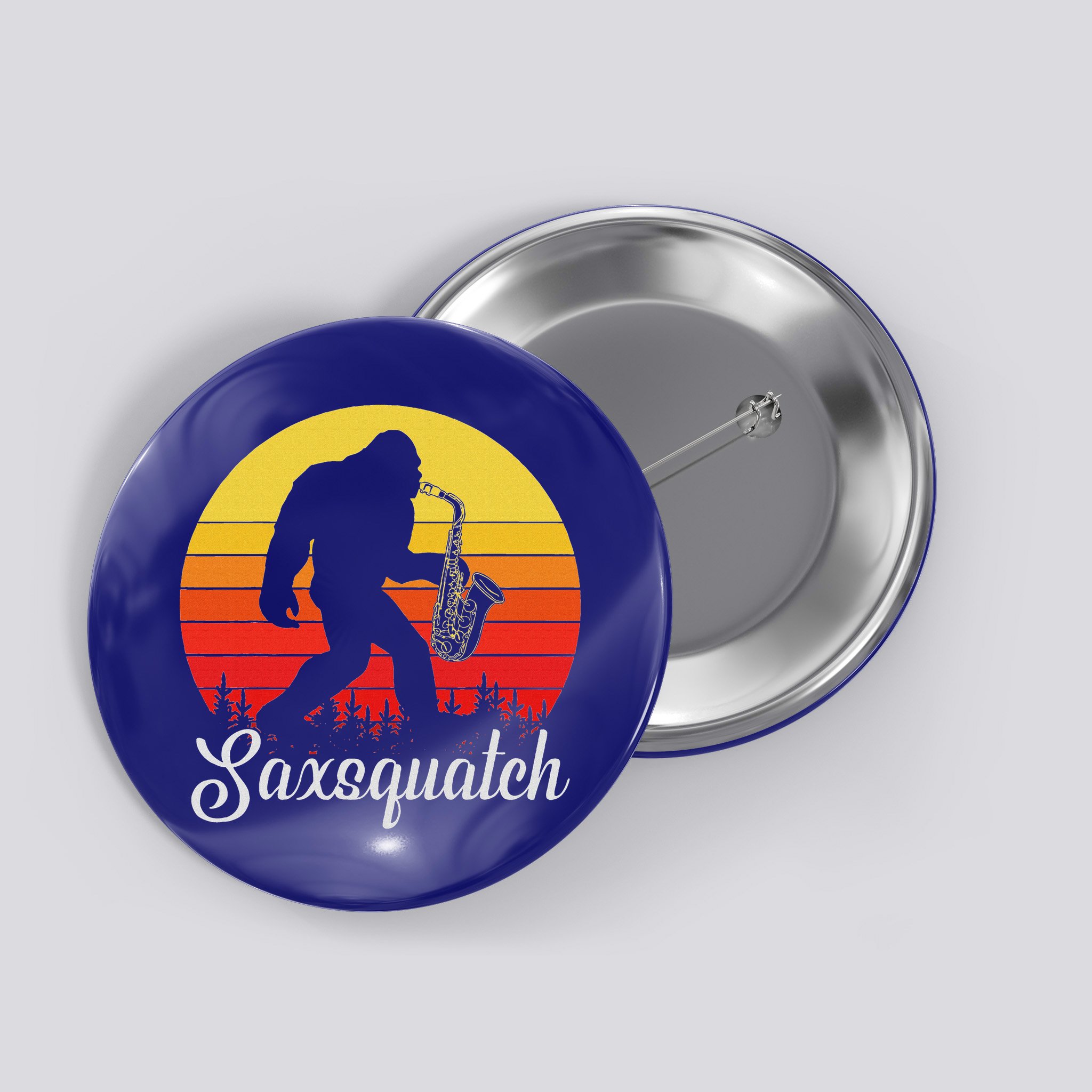 Saxsquatch Bigfoot Yeti Play On Words Button