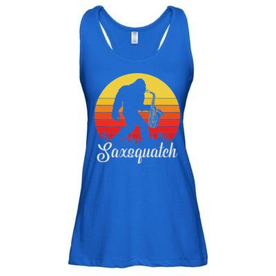 Saxsquatch Bigfoot Yeti Play On Words Ladies Essential Flowy Tank