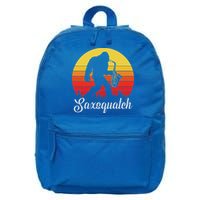 Saxsquatch Bigfoot Yeti Play On Words 16 in Basic Backpack