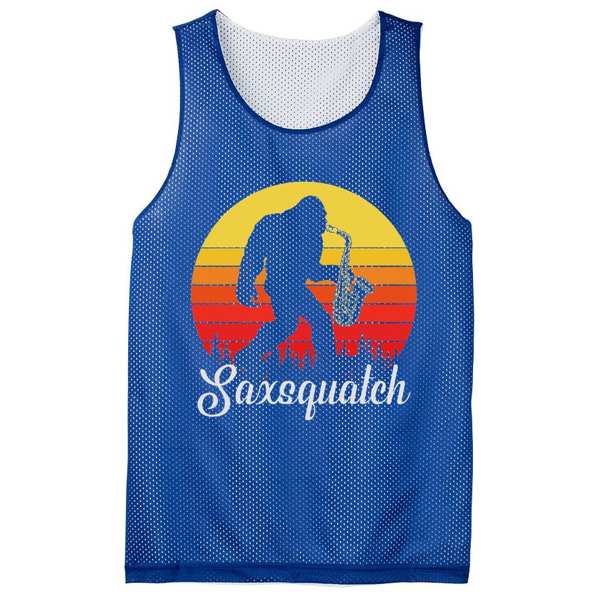 Saxsquatch Bigfoot Yeti Play On Words Mesh Reversible Basketball Jersey Tank