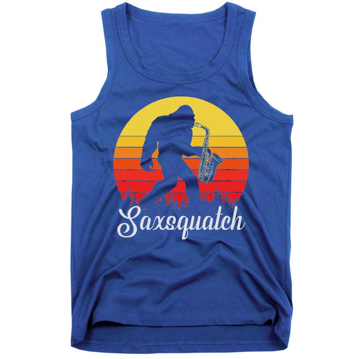 Saxsquatch Bigfoot Yeti Play On Words Tank Top