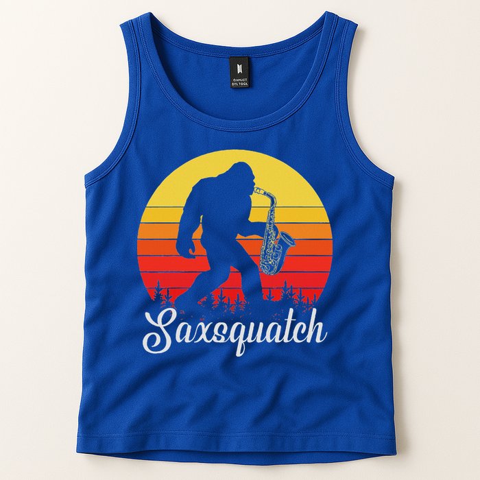 Saxsquatch Bigfoot Yeti Play On Words Tank Top