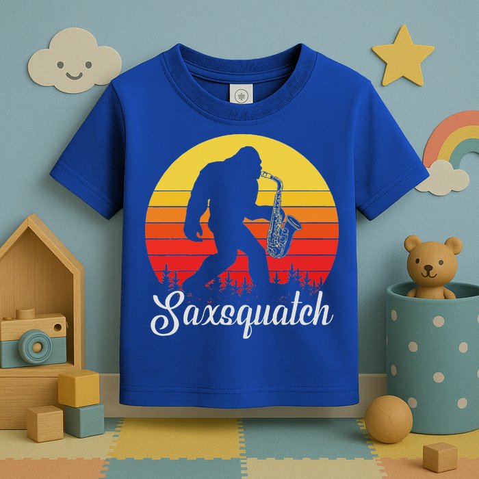 Saxsquatch Bigfoot Yeti Play On Words Toddler T-Shirt