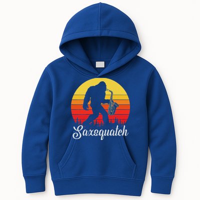 Saxsquatch Bigfoot Yeti Play On Words Kids Hoodie