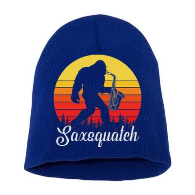 Saxsquatch Bigfoot Yeti Play On Words Short Acrylic Beanie