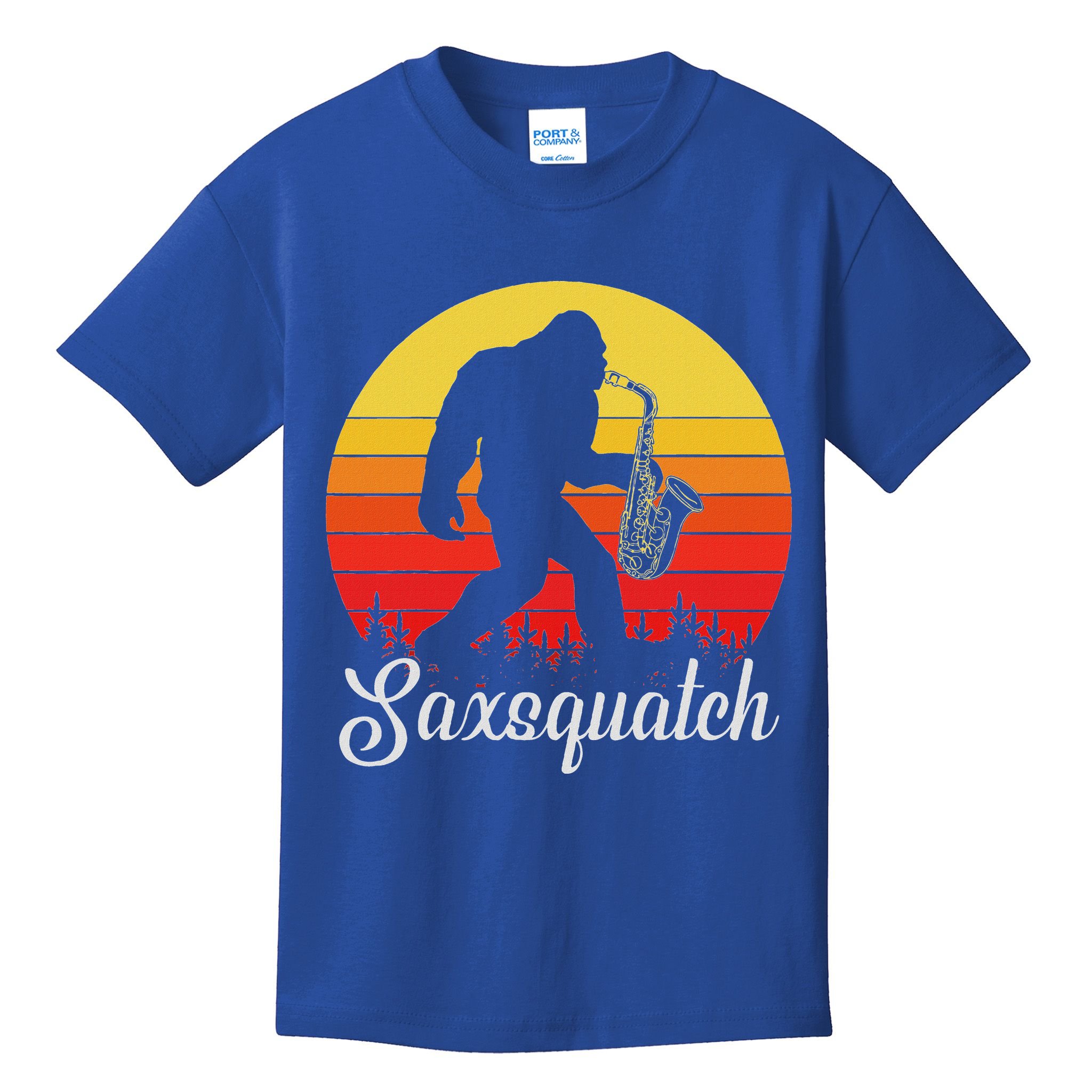 Saxsquatch Bigfoot Yeti Play On Words Kids T-Shirt