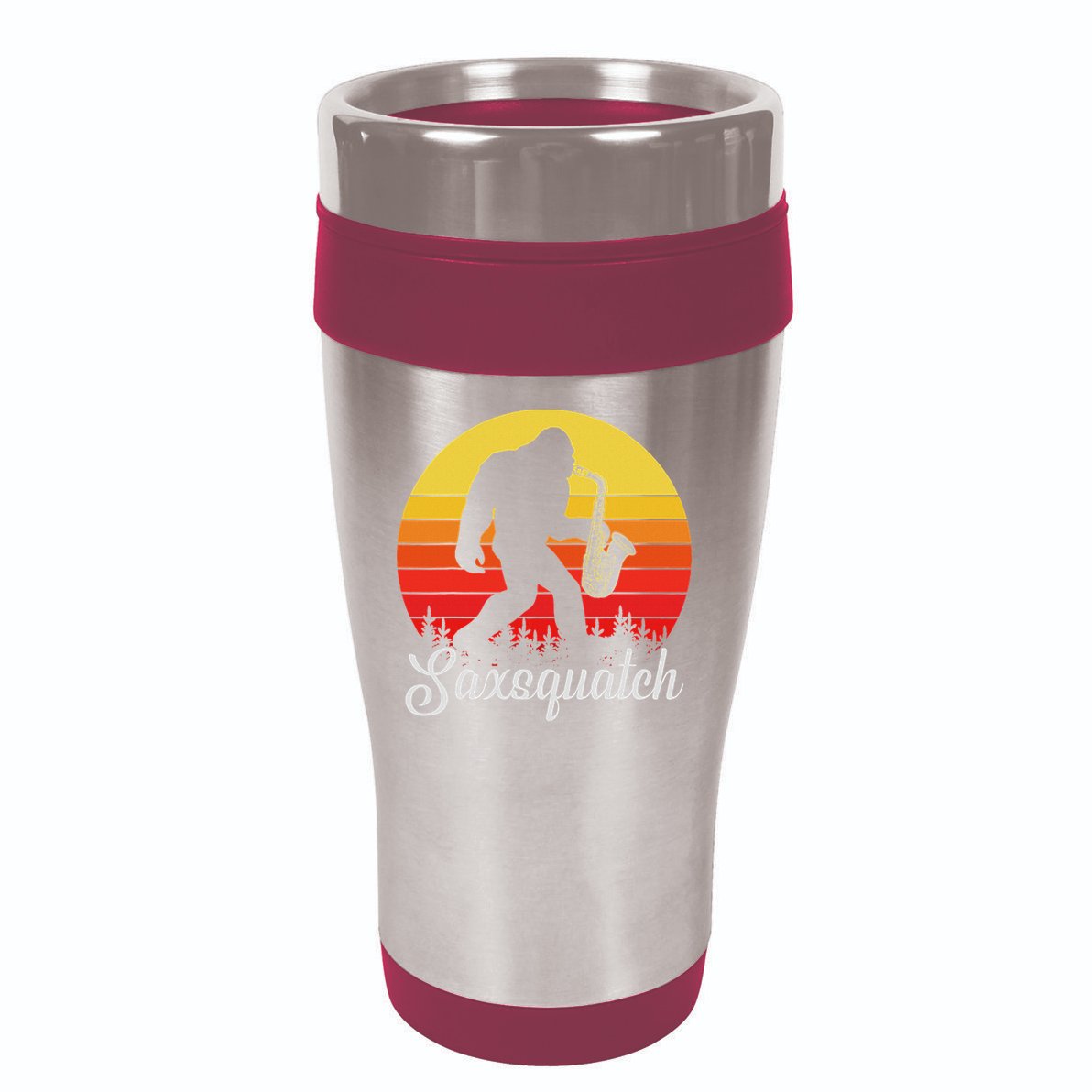 Saxsquatch Bigfoot Yeti Play On Words 16oz Travel Tumbler
