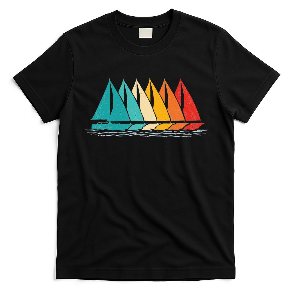 Sailing Boat Yacht Sailor Nautical Retro Sunset Sail T-Shirt