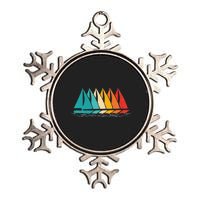 Sailing Boat Yacht Sailor Nautical Retro Sunset Sail Metallic Star Ornament