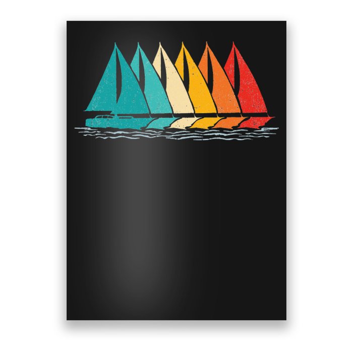 Sailing Boat Yacht Sailor Nautical Retro Sunset Sail Poster