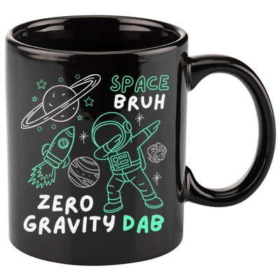 Space Bruh Zero Gravity Dab - Funny Astronaut 11oz C Handle Ceramic Mug