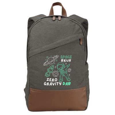 Space Bruh Zero Gravity Dab - Funny Astronaut Cotton Canvas Backpack
