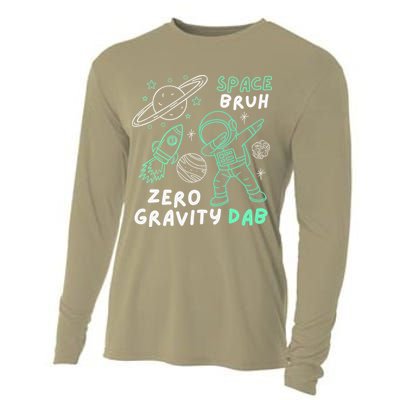 Space Bruh Zero Gravity Dab - Funny Astronaut Cooling Performance Long Sleeve Crew