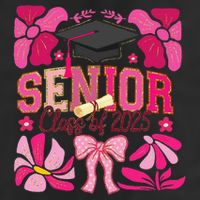 Senior Class 2025 Graduate Last Day Of School Coquette Bow Adult Drive Performance Visor