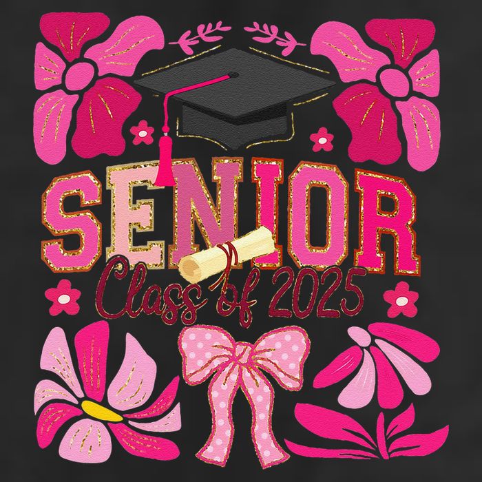 Senior Class 2025 Graduate Last Day Of School Coquette Bow Adult Drive Performance Visor