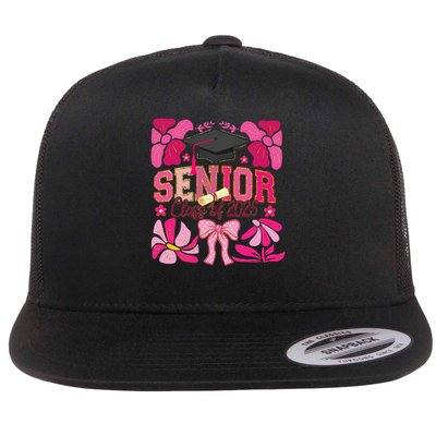 Senior Class 2025 Graduate Last Day Of School Coquette Bow Flatbill Hat