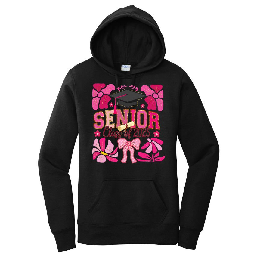 Senior Class 2025 Graduate Last Day Of School Coquette Bow Women's Pullover Hoodie