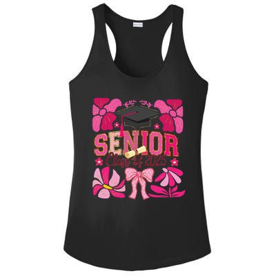 Senior Class 2025 Graduate Last Day Of School Coquette Bow Ladies PosiCharge Competitor Racerback Tank