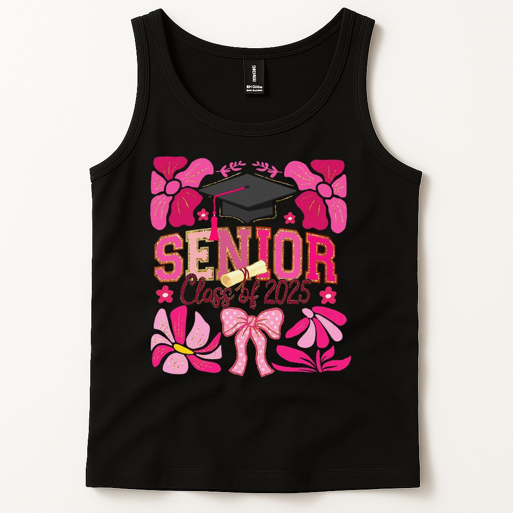 Senior Class 2025 Graduate Last Day Of School Coquette Bow Tank Top