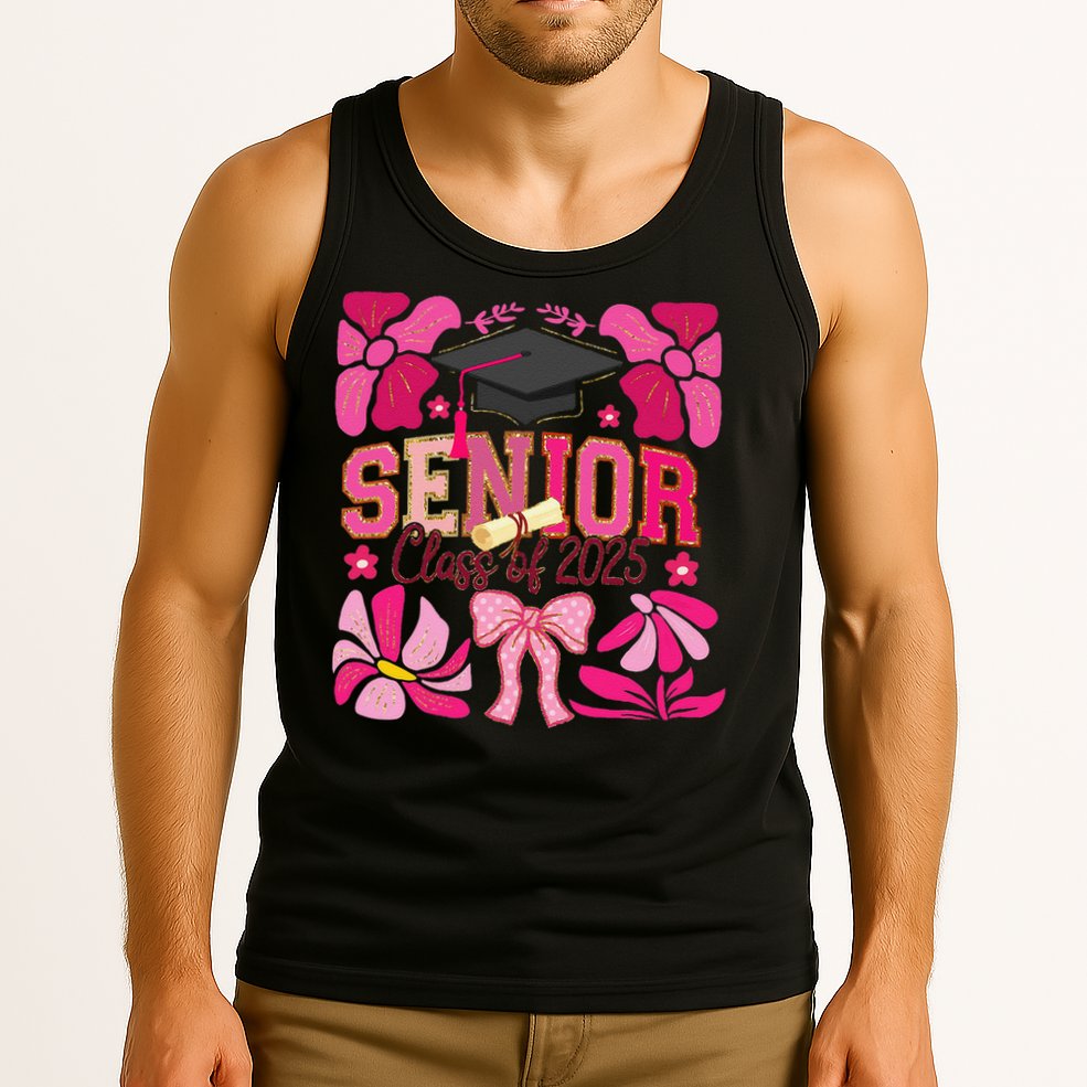 Senior Class 2025 Graduate Last Day Of School Coquette Bow Tank Top