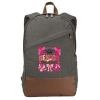 Senior Class 2025 Graduate Last Day Of School Coquette Bow Cotton Canvas Backpack