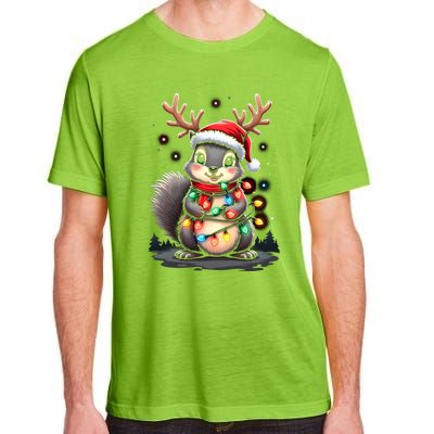 Squirrel Christmas 2024 With Lights And Holiday Xmas Funny Gift Adult ChromaSoft Performance T-Shirt