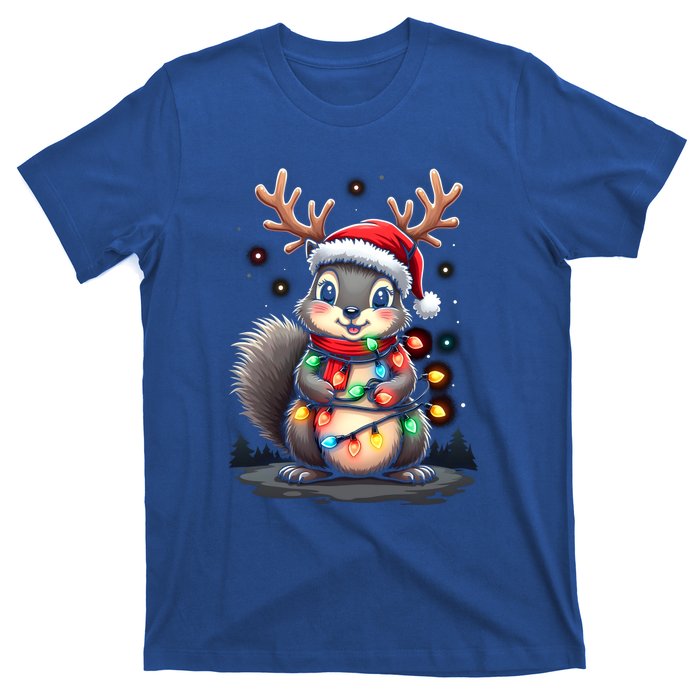 Squirrel Christmas 2024 With Lights And Holiday Xmas Funny Gift T-Shirt